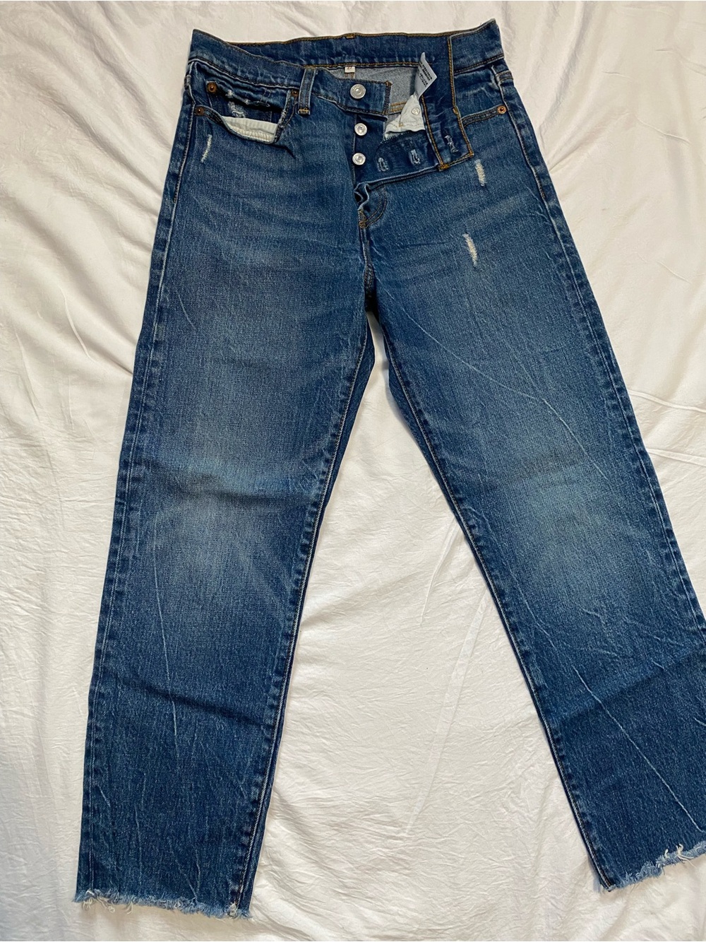 Woman’s Blue Straight-Leg Jeans